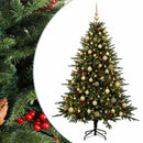 vidaXL Műkarácsonyfa gömbbel 210 cm 300 LED Meleg fehér PVC és fém