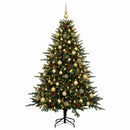 vidaXL Műkarácsonyfa gömbbel 210 cm 300 LED Meleg fehér PVC és fém