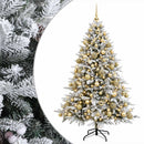 vidaXL Műkarácsonyfa gömbbel 210 cm 300 LED Meleg fehér PVC és fém