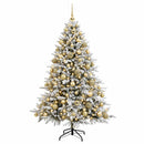 vidaXL Műkarácsonyfa gömbbel 210 cm 300 LED Meleg fehér PVC és fém