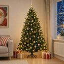 vidaXL Műfenyő gömbökkel 180 cm 300 LED Meleg fehér PVC és fém Zöld