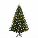vidaXL Műkarácsonyfa gömbbel 210 cm 300 LED Meleg fehér PVC és fém