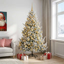 vidaXL Műkarácsonyfa gömbbel 240 cm 300 LED Meleg fehér PVC és fém