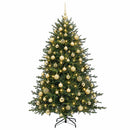 vidaXL Műkarácsonyfa gömbbel 240 cm 300 LED Meleg fehér PVC és fém