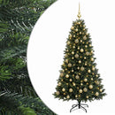 vidaXL Műfenyő gömbökkel 210 cm 300 LED Meleg fehér PVC és fém Zöld