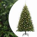 vidaXL Műfenyő gömbökkel 240 cm 300 LED Meleg fehér PVC és fém Zöld