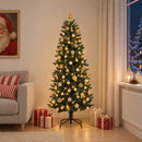 vidaXL Műfenyő gömbökkel 180 cm 300 LED Meleg fehér PE és PVC Green
