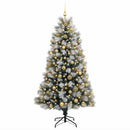 vidaXL Mű zsanéros karácsonyfa gömbökkel 180 cm 300 LED Meleg fehér