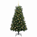 vidaXL Mű zsanéros karácsonyfa gömbökkel 210 cm 300 LED Meleg fehér