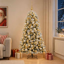 vidaXL Mű zsanéros karácsonyfa gömbökkel 240 cm 300 LED Meleg fehér