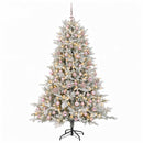vidaXL Műfenyő gömbökkel 210 cm 300 LED Meleg fehér PVC és fém