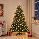 vidaXL Műkarácsonyfa gömbbel 240 cm 300 LED Meleg fehér PVC és fém