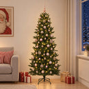 vidaXL Műkarácsonyfa gömbbel 210 cm 300 LED Meleg fehér PVC és PE Zöld
