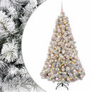 vidaXL Műkarácsonyfa gömbbel 210 cm 300 LED Meleg fehér PVC és fém