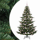 vidaXL Műkarácsonyfa gömbbel 180 cm 300 LED Meleg fehér PE és PVC Zöld