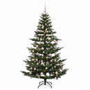 vidaXL Műkarácsonyfa gömbbel 180 cm 300 LED Meleg fehér PE és PVC Zöld