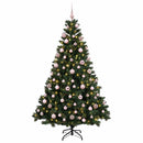 vidaXL Műfenyő gömbökkel 240 cm 300 LED Meleg fehér PVC és fém Zöld