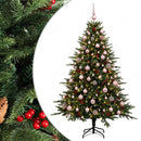 vidaXL Műkarácsonyfa gömbbel 210 cm 300 LED Meleg fehér PVC és fém