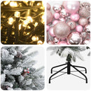 vidaXL Műkarácsonyfa gömbbel 180 cm 300 LED Meleg fehér PVC és fém