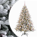 vidaXL Műkarácsonyfa gömbbel 180 cm 300 LED Meleg fehér PVC és fém