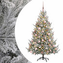 vidaXL Műkarácsonyfa gömbbel 210 cm 300 LED Meleg fehér PVC és fém