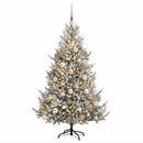 vidaXL Műkarácsonyfa gömbbel 210 cm 300 LED Meleg fehér PVC és fém