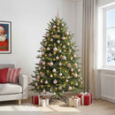 vidaXL Műkarácsonyfa gömbbel 210 cm 300 LED Meleg fehér PVC és fém