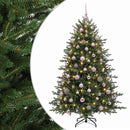 vidaXL Műkarácsonyfa gömbbel 210 cm 300 LED Meleg fehér PVC és fém