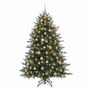 vidaXL Műkarácsonyfa gömbbel 210 cm 300 LED Meleg fehér PVC és fém