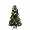vidaXL Műfenyő gömbökkel 180 cm 300 LED Meleg fehér PVC és fém Zöld