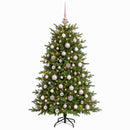 vidaXL Műkarácsonyfa gömbbel 210 cm 300 LED Meleg fehér PVC és fém