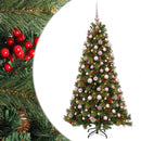 vidaXL Műkarácsonyfa gömbbel 180 cm 300 LED Meleg fehér PVC és fém