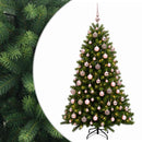 vidaXL Műfenyő gömbökkel 210 cm 300 LED Meleg fehér PVC és fém Zöld