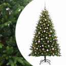 vidaXL Műfenyő gömbökkel 240 cm 300 LED Meleg fehér PVC és fém Zöld