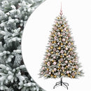 vidaXL Műfenyő gömbökkel 210 cm 300 LED Meleg fehér PVC és fém