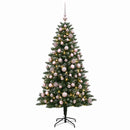 vidaXL Műfenyő gömbökkel 210 cm 300 LED Meleg fehér PVC és fém