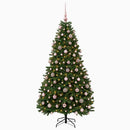 vidaXL Műkarácsonyfa középzöld gömbökkel 180 cm 300 LED Meleg fehér