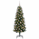 vidaXL Műfenyő gömbökkel 210 cm 300 LED Meleg fehér PE és PVC Green