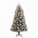 vidaXL Mű zsanéros karácsonyfa gömbökkel 210 cm 300 LED Meleg fehér