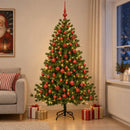 vidaXL Műkarácsonyfa gömbbel 180 cm 300 LED Meleg fehér PVC és fém