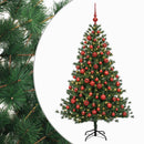 vidaXL Műkarácsonyfa gömbbel 180 cm 300 LED Meleg fehér PVC és fém