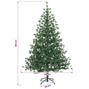 vidaXL Műkarácsonyfa gömbbel 210 cm 300 LED Meleg fehér PVC és fém