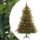 vidaXL Műkarácsonyfa gömbbel 210 cm 300 LED Meleg fehér PVC és fém