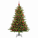 vidaXL Műkarácsonyfa gömbbel 210 cm 300 LED Meleg fehér PVC és fém
