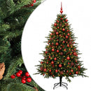 vidaXL Műkarácsonyfa gömbbel 210 cm 300 LED Meleg fehér PVC és fém
