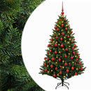 vidaXL Műfenyő gömbökkel 240 cm 300 LED Meleg fehér PVC és fém Zöld