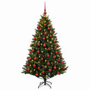 vidaXL Műfenyő gömbökkel 240 cm 300 LED Meleg fehér PVC és fém Zöld