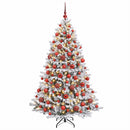 vidaXL Műfenyő gömbökkel 210 cm 300 LED Meleg fehér PVC és fém