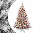 vidaXL Műkarácsonyfa gömbbel 240 cm 300 LED Meleg fehér PVC és fém