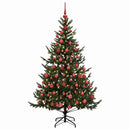 vidaXL Műkarácsonyfa gömbbel 180 cm 300 LED Meleg fehér PVC és fém